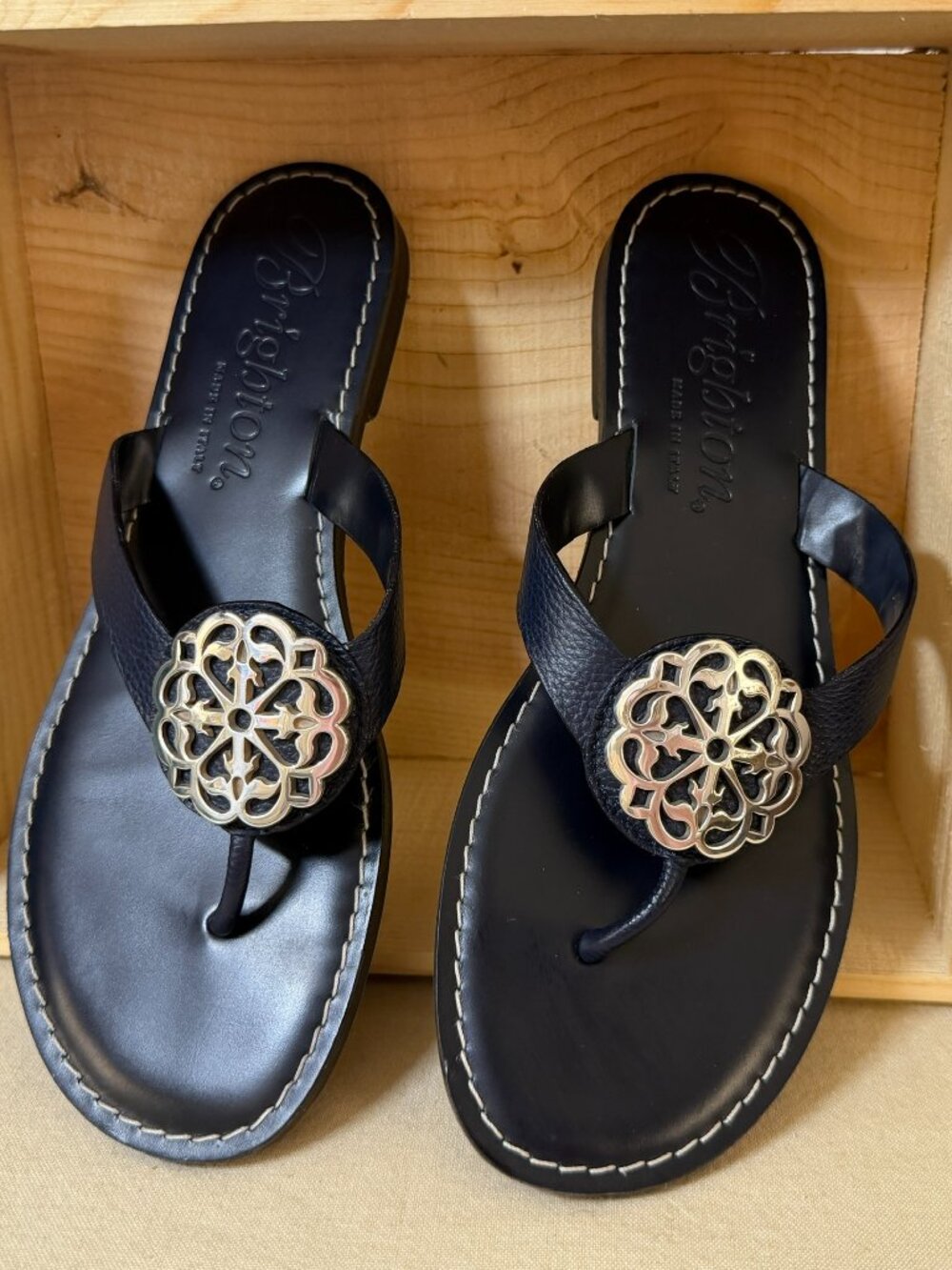 Brighton "Alice" Sandal in Navy- Size 10 - Picture 6 of 8